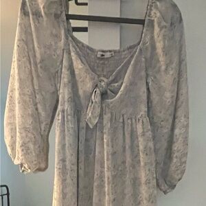 Lush Blue Long Sleeve Floral Maxi Dress